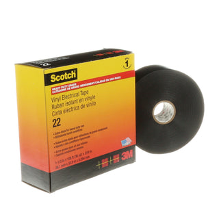 Scotch® Vinyl Electrical Tape 22, 1-1/2 in x 36 yd, Black, 1roll/carton