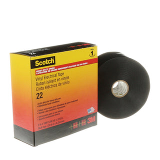 Scotch® Vinyl Electrical Tape 22, 2 in x 36 yd, Black, 1 roll/carton