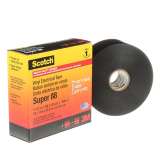 Scotch® Vinyl Electrical Tape Super 88, 1-1/2 in x 36 yd, Black