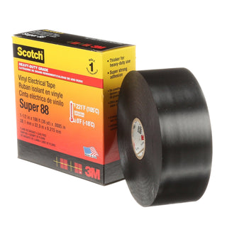 Scotch® Vinyl Electrical Tape Super 88, 1-1/2 in x 36 yd, Black