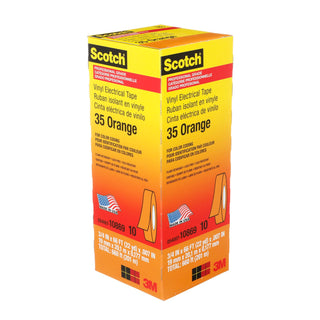 Scotch® Vinyl Color Coding Electrical Tape 35, 3/4 in x 66 ft, Orange