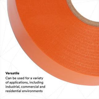 Scotch® Vinyl Color Coding Electrical Tape 35, 3/4 in x 66 ft, Orange