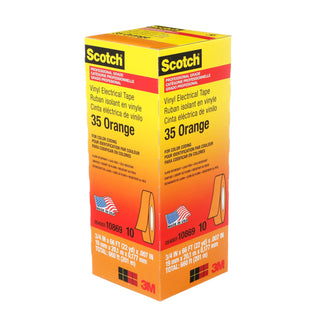 Scotch® Vinyl Color Coding Electrical Tape 35, 3/4 in x 66 ft, Orange