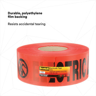 Scotch® Buried Barricade Tape 302, CAUTION BURIED ELECTRIC LINE, 3 in x1000 ft