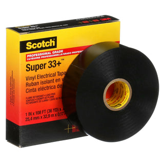 Scotch® Super 33+ Vinyl Electrical Tape, 1 in x 36 yd, Black