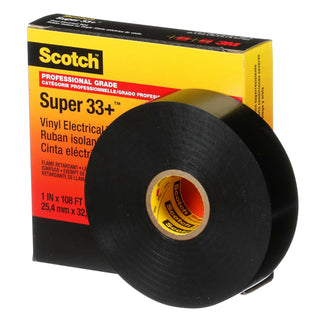 Scotch® Super 33+ Vinyl Electrical Tape, 1 in x 36 yd, Black