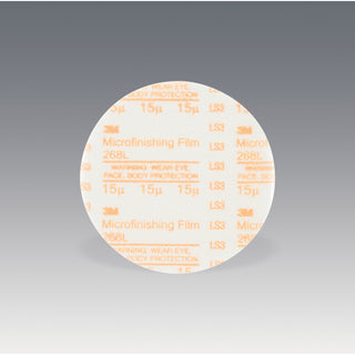 3M Microfinishing PSA Film Disc 268L, 15 Mic 3MIL, Type D, 3 in x NH,Die 300V