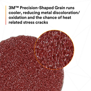 3M Cubitron II Roloc Fibre Disc 982C, 60+, TR, Red, 3 in, Die R300V,
50/Carton