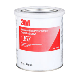 3M Neoprene High Performance Contact Adhesive 1357, Gray-Green, 1 QuartCan