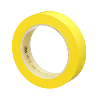 3M Vinyl Tape 471, Yellow, 1 in x 36 yd, 5.2 mil