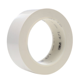 3M Vinyl Tape 471, White, 1 1/2 in x 36 yd, 5.2 mil