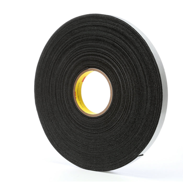 3M Vinyl Foam Tape 4516, Black, 3/4 in x 36 yd, 62 mil, 12 rolls percase
