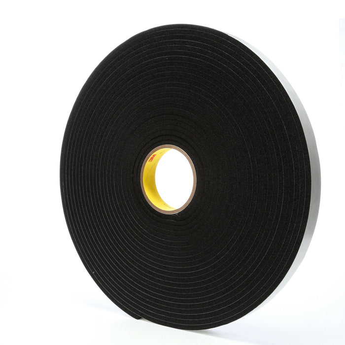 3M Vinyl Foam Tape 4504, Black, 1 in x 18 yd, 250 mil