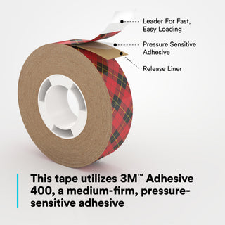 Scotch® ATG Adhesive Transfer Tape 924, Clear, 1/2 in x 36 yd, 2 mil