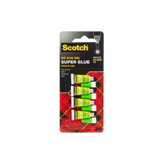 Scotch® Super Glue Gel AD119, 4-Pack of single-use tubes, .017 oz each