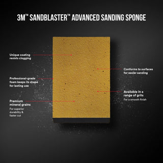 3M SandBlaster Advanced Sanding Sanding Sponge, 20908-100 ,100 grit