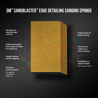 3M SandBlaster EDGE DETAILING Sanding Sponge, 9564 ,180 grit