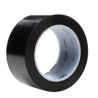 3M Vinyl Tape 471, Black, 2 in x 36 yd, 5.2 mil