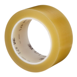 3M Vinyl Tape 471, Transparent, 2 in x 36 yd, 5.2 mil, 24 rolls percase