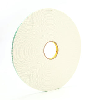 3M Double Coated Urethane Foam Tape 4008, Off White, 1/2 in x 36 yd,125 mil