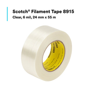 Scotch® Filament Tape 8915, Clean Removal, 24 mm x 55 m, 6 mil