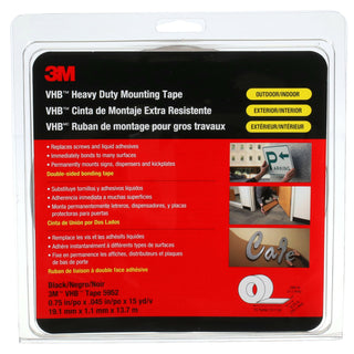 3M VHB Heavy Duty Mounting Tape 5952, Black, 3/4 in x 15 yd, 45 mil