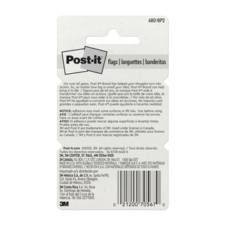 Post-it® Flags 680-BP2, 1 in. x 1.7 in. (2.54 cm x 4.31 cm) Bright Pink,2-pk