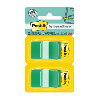 Post-it® Flags 680-GN2, 1 in. x 1.7 in. (2.54 cm x 4.31 cm) Green, 2-pk