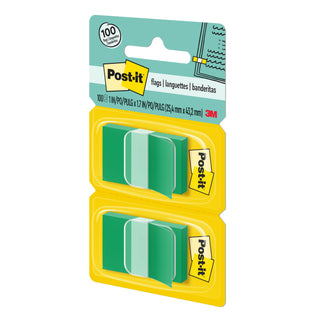 Post-it® Flags 680-GN2, 1 in. x 1.7 in. (2.54 cm x 4.31 cm) Green, 2-pk