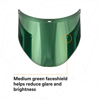 3M Aluminized Polycarbonate Faceshield WP96BAL, Medium Green,82518-00000