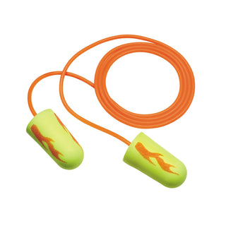 3M E-A-Rsoft Yellow Neon Blasts Earplugs 311-1252, Corded, Poly Bag,Regular Size