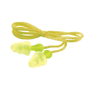 3M Tri-Flange Earplugs P3001, Cloth, Corded