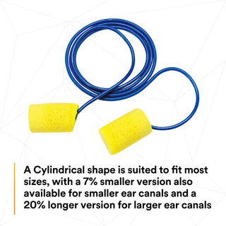 3M E-A-R Classic Earplugs 311-1081, Corded, Econopack Dispenser Box