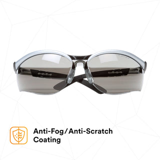 3M BX Protective Eyewear 11381-00000-20, Grey Anti-Fog Lens,Silver/Black Frame