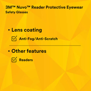 3M Nuvo Protective Eyewear 11435-00000-20 Clear Lens, Grey Frame