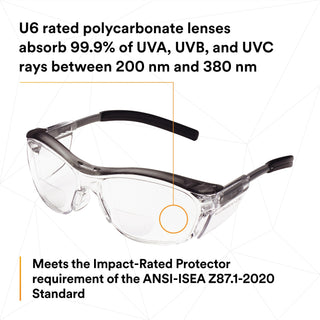 3M Nuvo Protective Eyewear 11436-00000-20 Clear Lens, Grey Frame