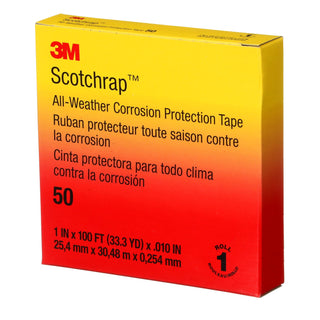 3M Scotchrap Vinyl Corrosion Protection Tape 50, 1 in x 100 ft,Unprinted, Black