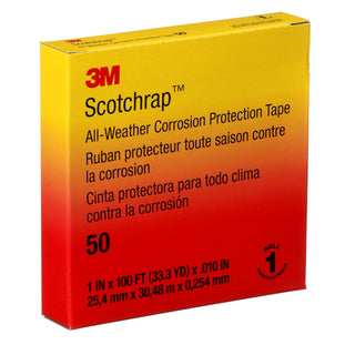 3M Scotchrap Vinyl Corrosion Protection Tape 50, 1 in x 100 ft,Unprinted, Black