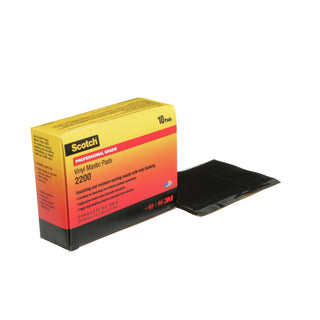 Scotch® Vinyl Mastic Pad 2200, 3-1/4 in x 4-1/2 in, Black, 10pads/carton