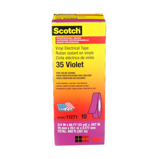 Scotch® Vinyl Color Coding Electrical Tape 35, 3/4 in x 66 ft, Violet