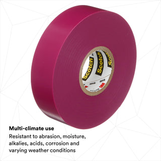 Scotch® Vinyl Color Coding Electrical Tape 35, 3/4 in x 66 ft, Violet