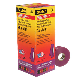 Scotch® Vinyl Color Coding Electrical Tape 35, 3/4 in x 66 ft, Violet