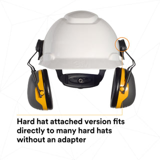 3M PELTOR X2 Earmuffs X2P3E/37276(AAD), Hard Hat Attached