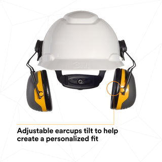 3M PELTOR X2 Earmuffs X2P3E/37276(AAD), Hard Hat Attached