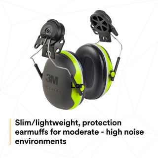 3M PELTOR X4 Earmuffs X4P3E/37278(AAD), Hard Hat Attached