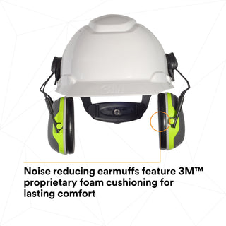 3M PELTOR X4 Earmuffs X4P3E/37278(AAD), Hard Hat Attached