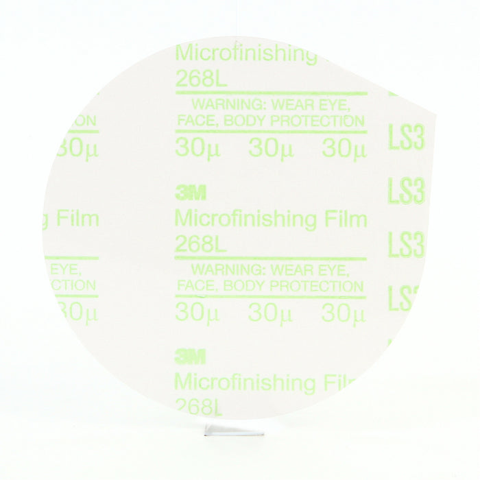 3M Microfinishing PSA Film Disc 268L, 30 Mic 3MIL, Type D, 5 in x NH,Die 500X