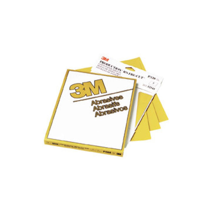 3M Gold Abrasive Sheet, 02552, P220 grade, 3 2/3 in x 9 in, 100 sheets
per pack