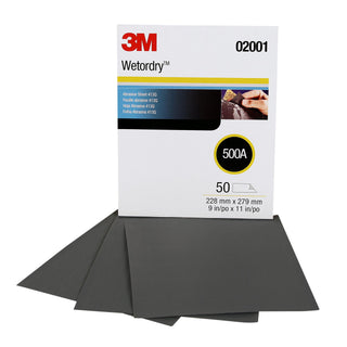 3M Wetordry Abrasive Sheet 413Q, 02001, 500, 9 in x 11 in, 50 sheets
per carton