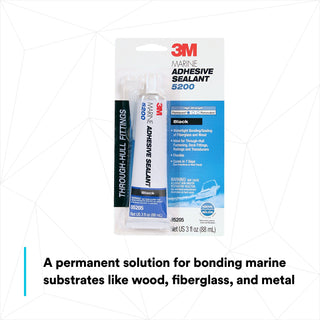 3M Marine Adhesive Sealant 5200, Black, 3 oz Tube